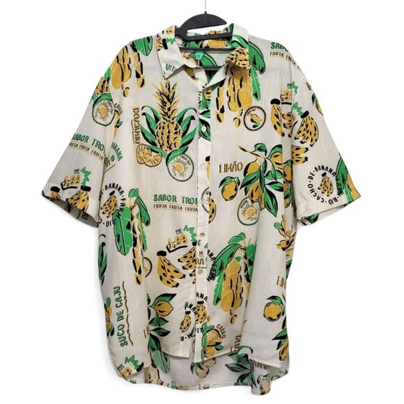 FARM Rio Cream Banana Print Casual Button Down Shirt - Picture 13 of 13